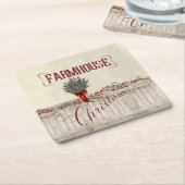 Weihnachten im Bauernhof mit Berries und Garlands Rechteckiger Pappuntersetzer (angewinkelt)