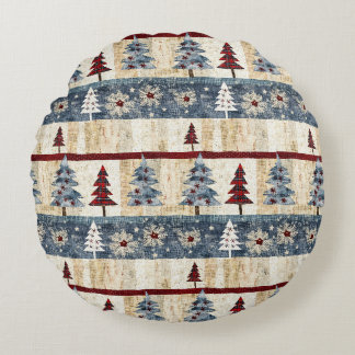 Weihnachten im Bauernhof Rundes Kissen