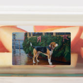 Weihnachten im Beagle - Feierliche Hochzeit Etiketten (Befestigt)