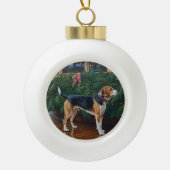 Weihnachten im Beagle - Feierliche Hochzeit Keramik Kugel-Ornament (Vorderseite)