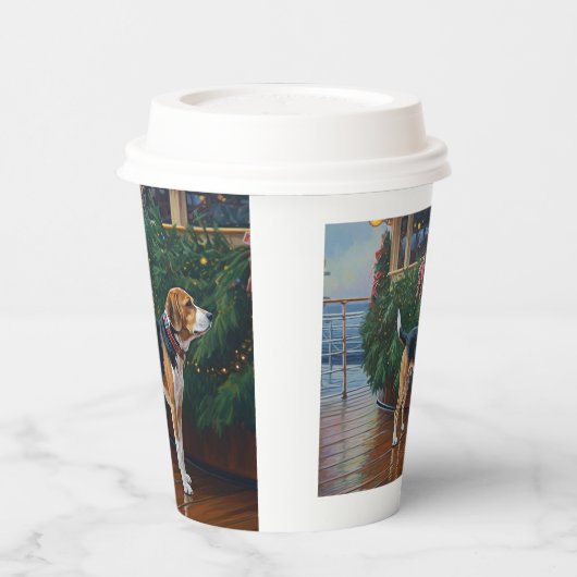 Weihnachten im Beagle - Feierliche Hochzeit Pappbecher (Links)