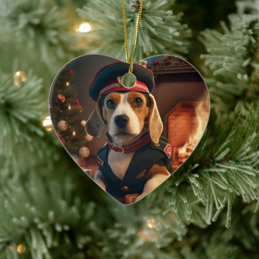 Weihnachten im Beagle, Geschenk für die Beagle-Pol Keramik Ornament (Baum)
