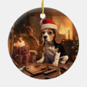 Weihnachten im Beagle, Geschenk für die Beagle-Pol Keramik Ornament (Hinten)