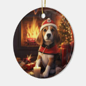Weihnachten im Beagle, Geschenk für die Beagle-Pol Keramik Ornament (Links)