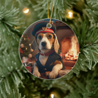 Weihnachten im Beagle, Geschenk für die Beagle-Pol Keramik Ornament