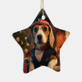 Weihnachten im Beagle, Geschenk für die Beagle-Pol Keramik Ornament (Rechts)