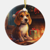 Weihnachten im Beagle, Geschenk für die Beagle-Pol Keramik Ornament (Vorne)