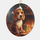 Weihnachten im Beagle, Geschenk für die Beagle-Pol Keramik Ornament (Links)