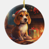 Weihnachten im Beagle, Geschenk für die Beagle-Pol Keramik Ornament (Hinten)