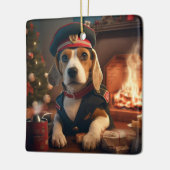 Weihnachten im Beagle, Geschenk für die Beagle-Pol Keramikornament (Links)