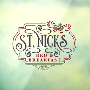 Weihnachten im Bed Breakfast von Saint Nick Fensteraufkleber