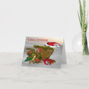 Weihnachten im Cajun-Stil mit Bayou-Feiertagskarte Karte