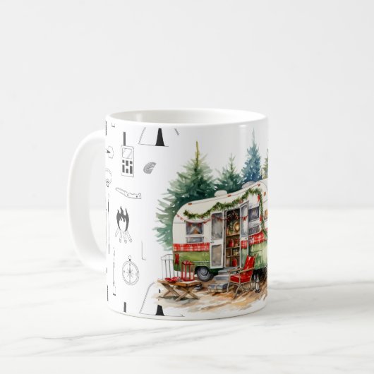 Weihnachten im Camping Kaffeetasse (Vorderseite Links)