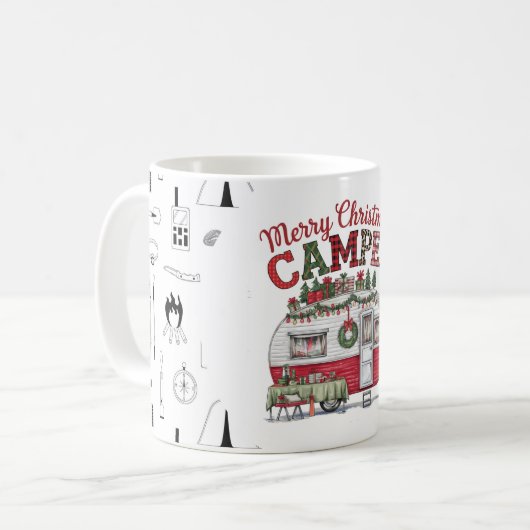 Weihnachten im Camping Kaffeetasse (Vorderseite Links)