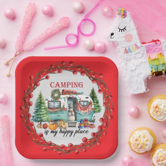 Weihnachten im Camping Pappteller (Party)