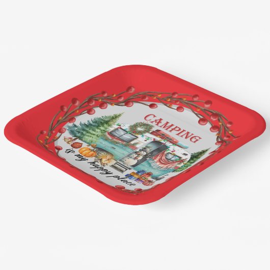 Weihnachten im Camping Pappteller (Gewinkelt)