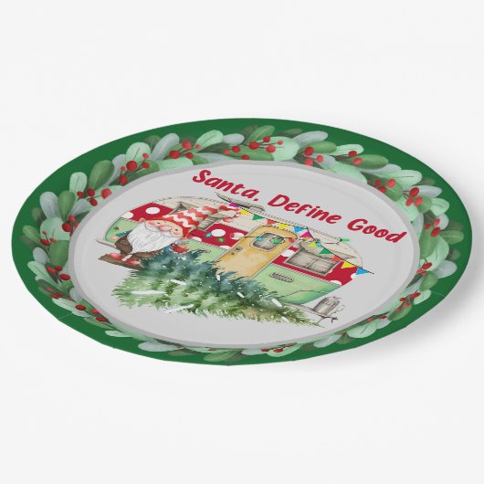 Weihnachten im Camping Pappteller (Schrägansicht)