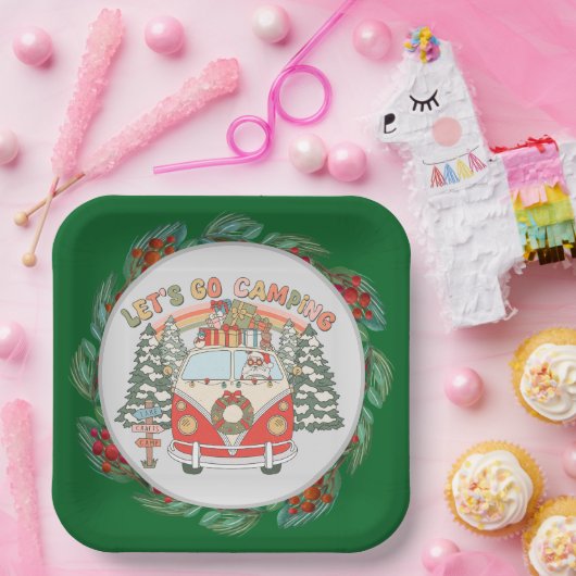 Weihnachten im Camping Pappteller (Party)