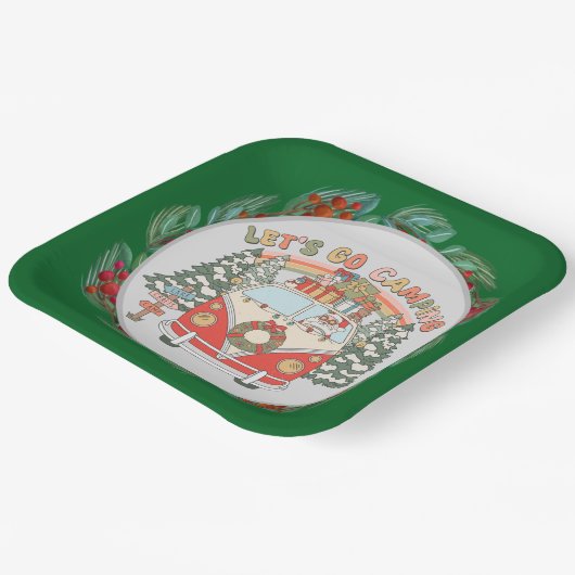 Weihnachten im Camping Pappteller (Gewinkelt)