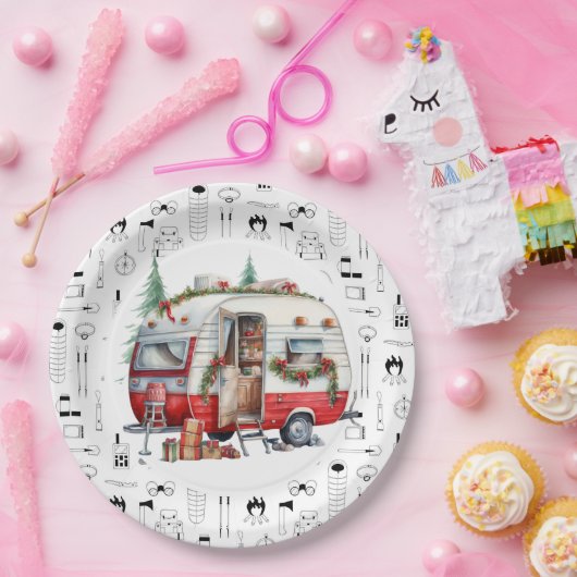 Weihnachten im Camping Pappteller (Party)