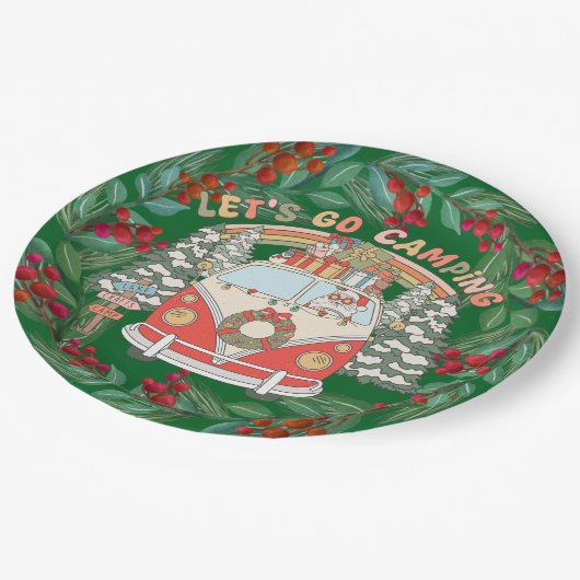 Weihnachten im Camping Pappteller (Schrägansicht)