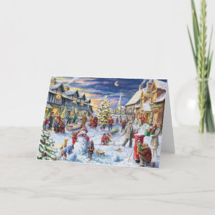 Weihnachten im Dorf Karte