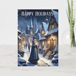 Weihnachten im Dorf Karte