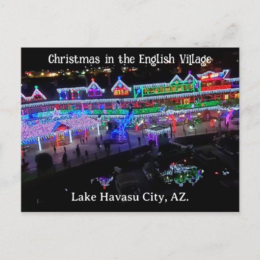 Weihnachten im englischen Dorf Postkarte (Vorderseite)