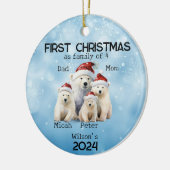 Weihnachten im ersten Jahr als Familie von 4 Polar Keramik Ornament (Links)