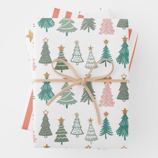 Weihnachten im farbigen Weihnachten Geschenkpapier Set (Beispiel)