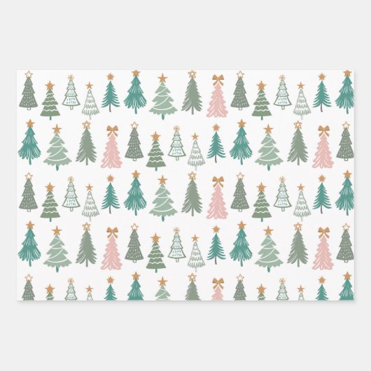 Weihnachten im farbigen Weihnachten Geschenkpapier Set (Vorderseite)