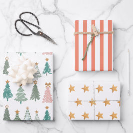 Weihnachten im farbigen Weihnachten Geschenkpapier Set