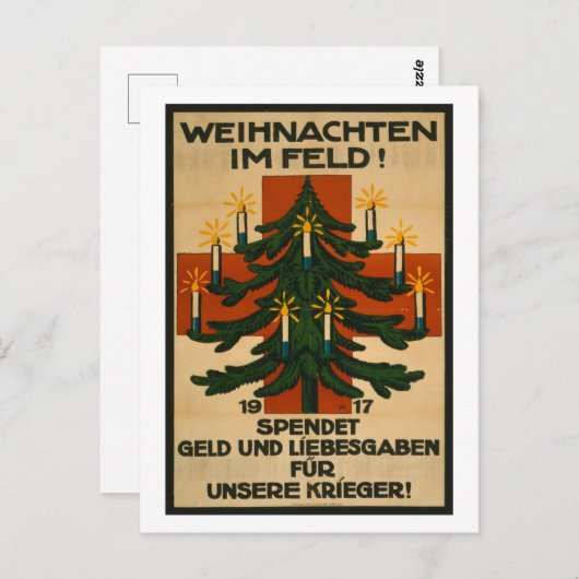 Weihnachten Im Feld Postkarte (Vorne/Hinten)