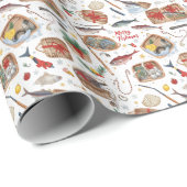 Weihnachten im Fischfang Geschenkpapier (Rolleneckpunkt)