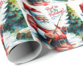 Weihnachten im Fischfang Geschenkpapier (Rolleneckpunkt)