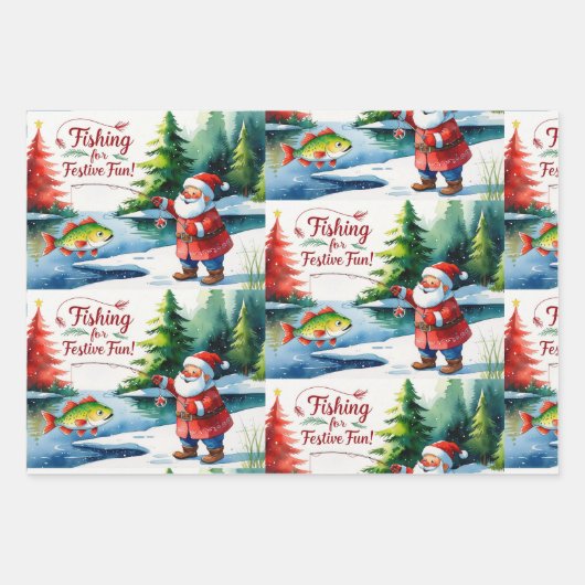 Weihnachten im Fischfang Geschenkpapier Set (Vorderseite 2)