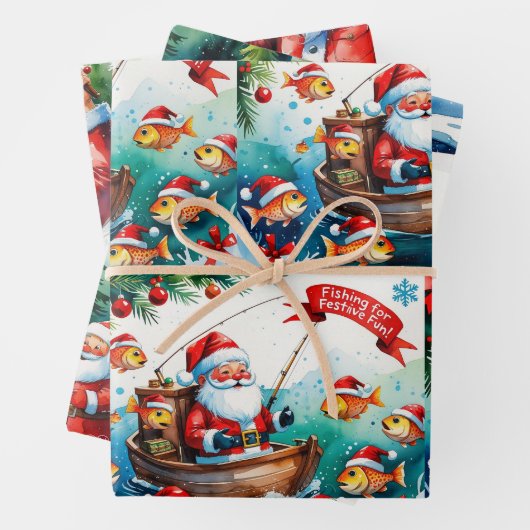 Weihnachten im Fischfang Geschenkpapier Set (Beispiel)