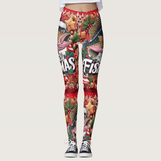 Weihnachten im Fischfang Leggings (Vorderseite)