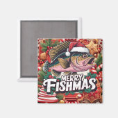 Weihnachten im Fischfang Magnet (Vorderseite/Rückseite)
