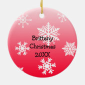 Weihnachten im Foto des Kindes Keramik Ornament (Hinten)