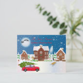 Weihnachten im Freien Party Zeit Einladung (Stehend Vorderseite)