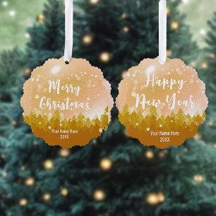 Weihnachten im Friedlichen Schneewald mit 2 Seiten Ornament Karte