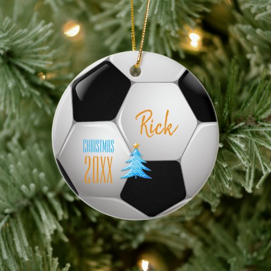Weihnachten im Fußball 20XX | Player Foto Keramik Ornament (Baum)