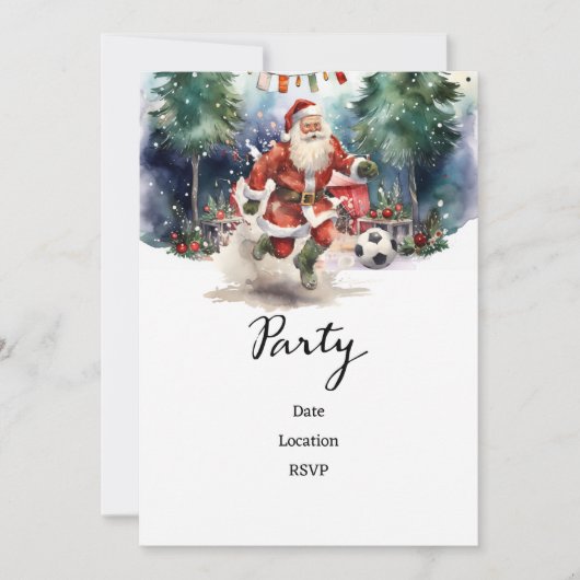 Weihnachten im Fußball mit dem Weihnachtsmann Save The Date (Vorderseite)