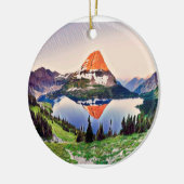 Weihnachten im Glacier Park Keramik Ornament (Links)