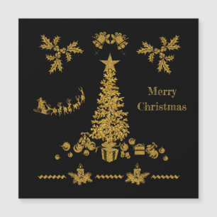 Weihnachten im Glitzer, frohe Weihnachten Magnetkarte