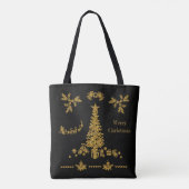 Weihnachten im Glitzer, frohe Weihnachten Tasche (Rückseite)