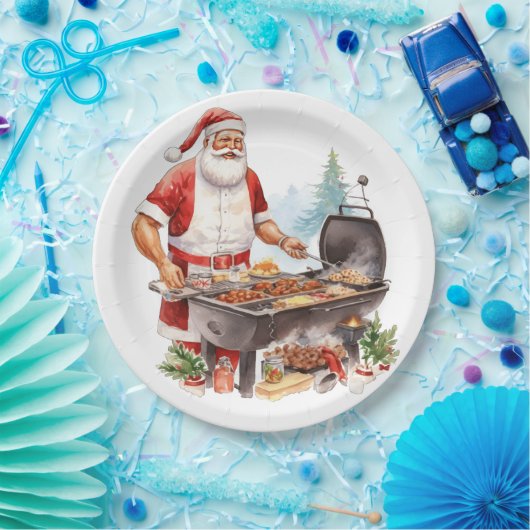 Weihnachten im Grill Pappteller (Party)