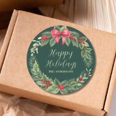 Weihnachten im Grünen Runder Aufkleber