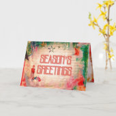 Weihnachten im Grunge Stil der Jahreszeit Karte (Gelbe Blume)